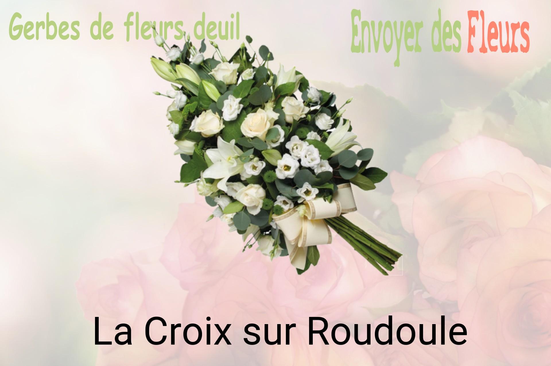 Gerbe de fleurs de deuil livrée à La Croix-sur-Roudoule